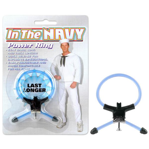 In The Navy Power Ring - Blue Adjustable Cock Ring