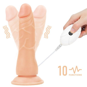 Ingen  Easy Strap-On Set - Flesh 7.5 Inch Vibrating Strap-On