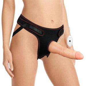 Ingen  Easy Strap-On Set - Flesh 7.5 Inch Vibrating Strap-On
