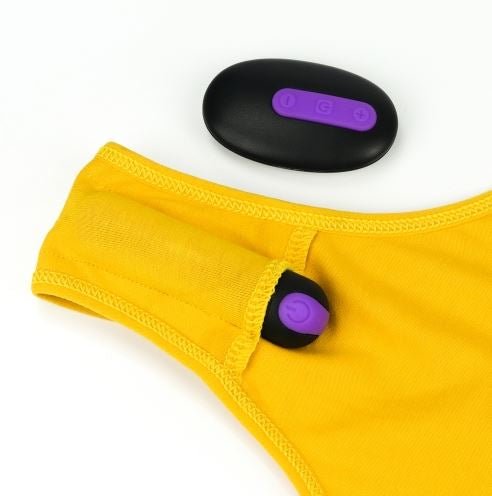 Ingen Remote Control Bitch Vibrating Panties – M – Yellow & White