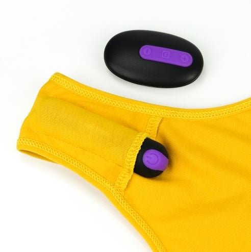 Ingen Remote Control Bitch Vibrating Panties – XS/S – Yellow & White