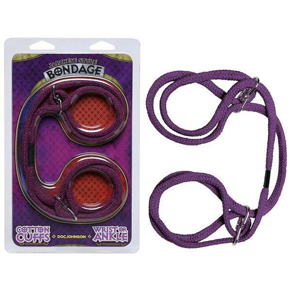Japanese Style Bondage Cotton Cuffs - Purple Rope Restraints