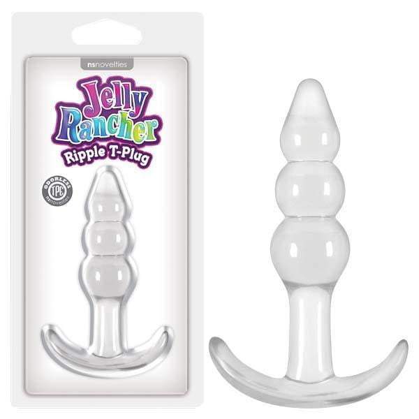 Jelly Rancher Ripple T-Plug - Clear 10.9 cm (4.3'') Butt Plug
