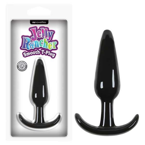 Jelly Rancher Smooth T-Plug - Black 11 cm (4.3'') Butt Plug
