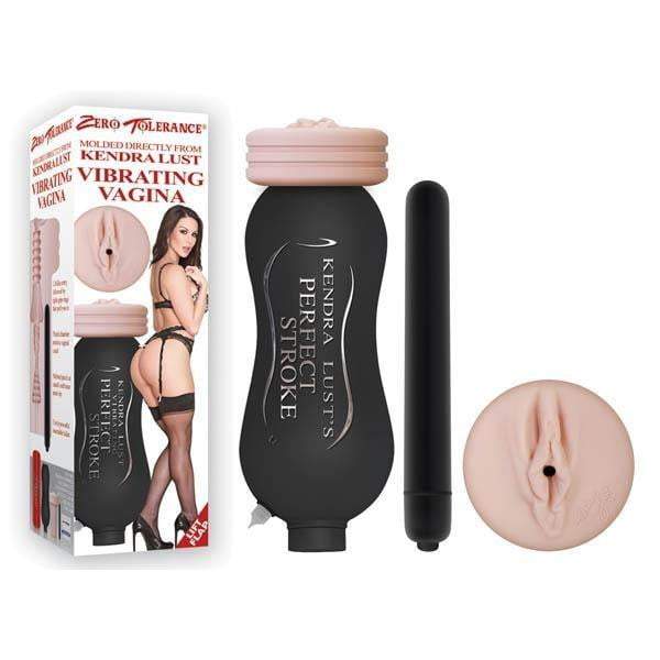 Kendra Lust's Vibrating Perfect Stroke - Flesh Vibrating Vagina Stroker & Ejaculation Aid Bottle