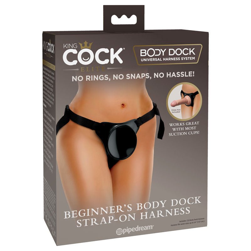 King Cock Elite Beginner's Body Dock Strap-On Black Harness