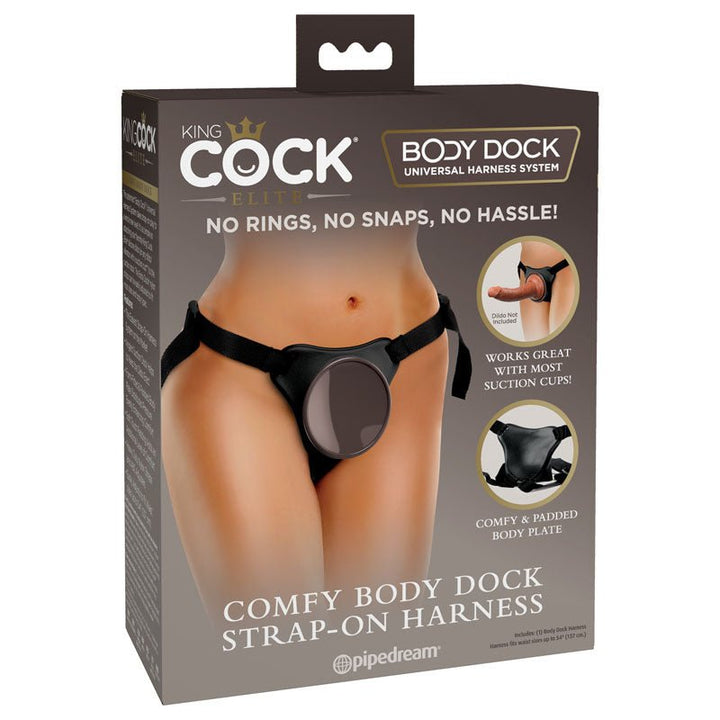 King Cock Elite Comfy Body Dock Strap-On Black Harness