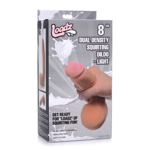 Loadz 8 Inch Dual Density Squirting Dildo - Flesh