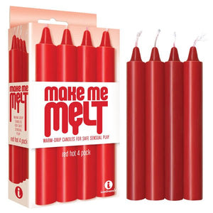 Make Me Melt Drip Candles - Red - 4 Pack