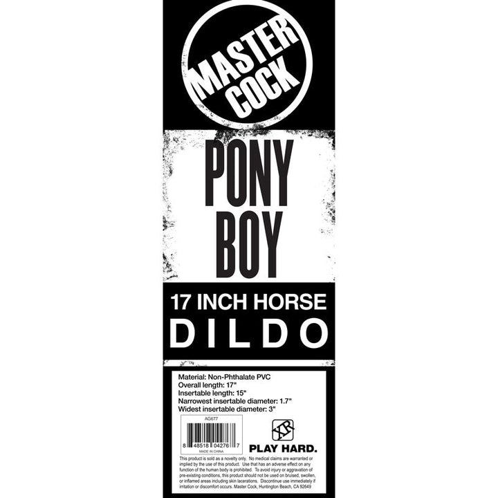 Master Cock Pony Boy 17 Inch Horse Dong - Black