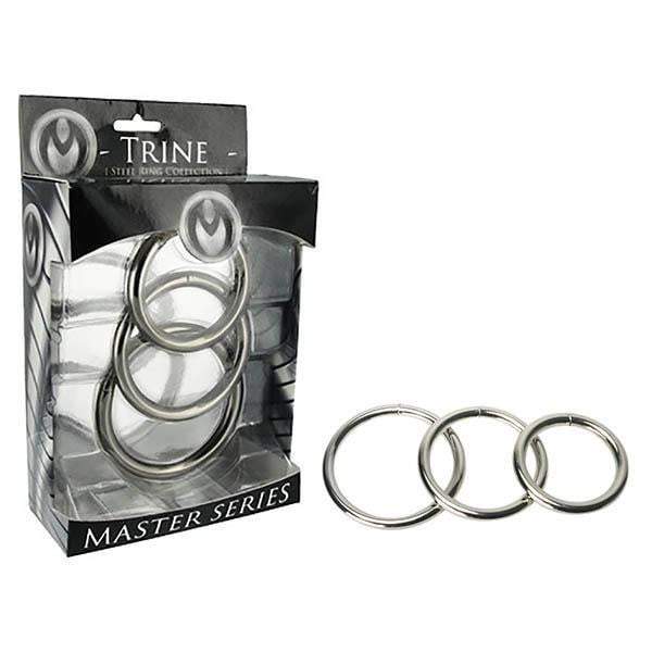 Master Series Trine Steel Cock Rings - Set of 3 Sizes