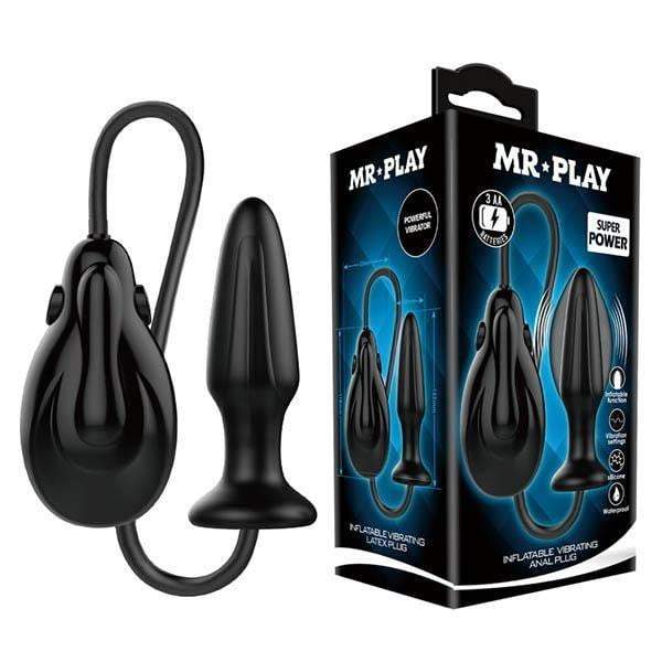 MR PLAY Black Small Inflatable Vibrating Butt Plug