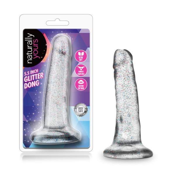 Naturally Yours - 5.5'' Glitter Dong - Sparkling Clear 14 cm Dong