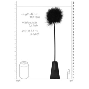 OUCH! Black & White Crop with Feather Tickler - Black
