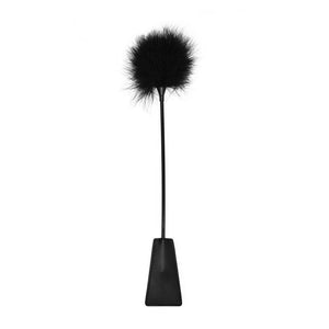 OUCH! Black & White Crop with Feather Tickler - Black