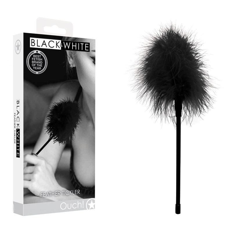 OUCH! Black & White Feather Tickler - Black