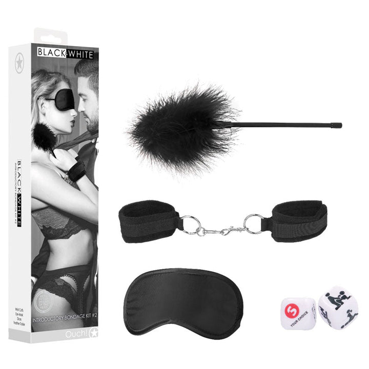 OUCH! Black & White Introductory Bondage Kit #2 - 4 Piece Set