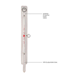 OUCH! Collar With Leash - Nurse Theme - White/Red Restraint
