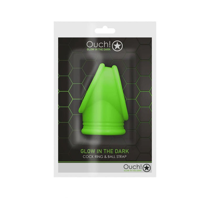 Ouch! Glow In The Dark Cock Ring & Ball Strap