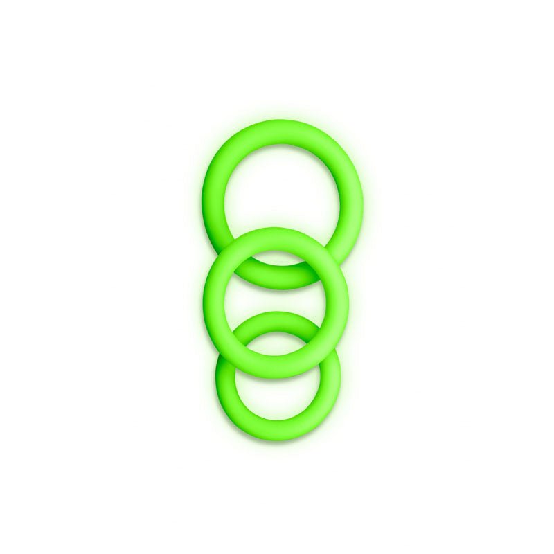 Ouch! Glow In The Dark Cock Ring Set - Set of 3