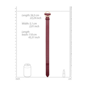 OUCH! Halo - Collar With Leash - Burgundy 