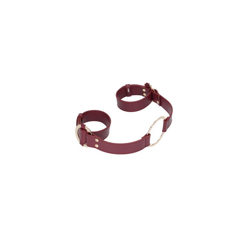 OUCH! Halo - Handcuff With Connector - Burgundy Restraint