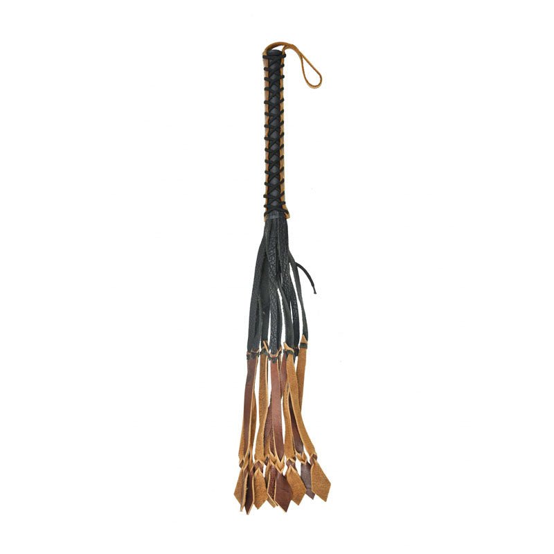 OUCH! Italian Leather 12 Stylish Tails Brown 82cm Flogger Whip