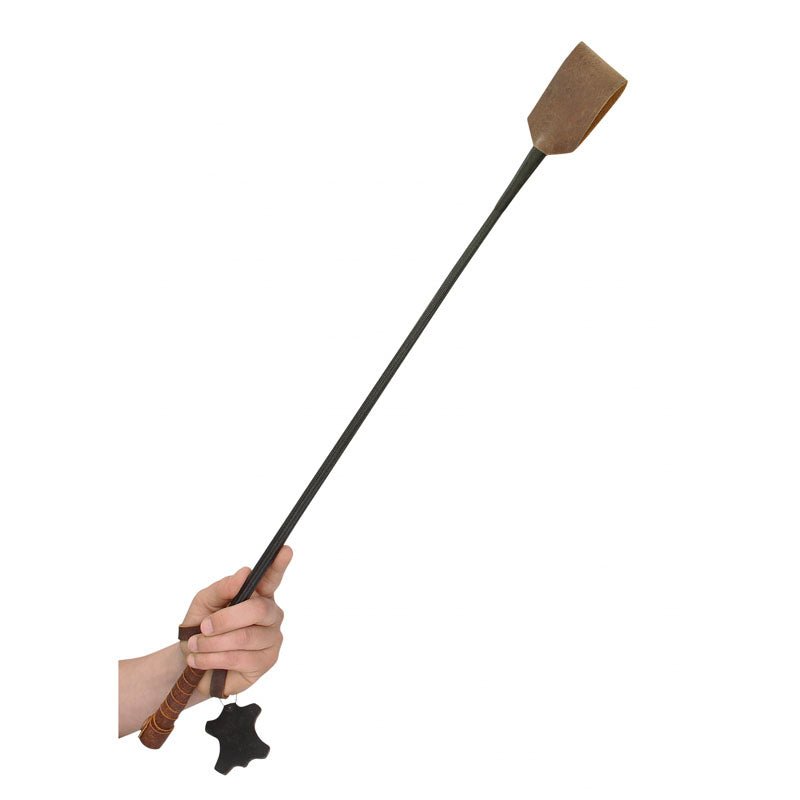 OUCH! Italian Leather Riding Brown Crop Whip
