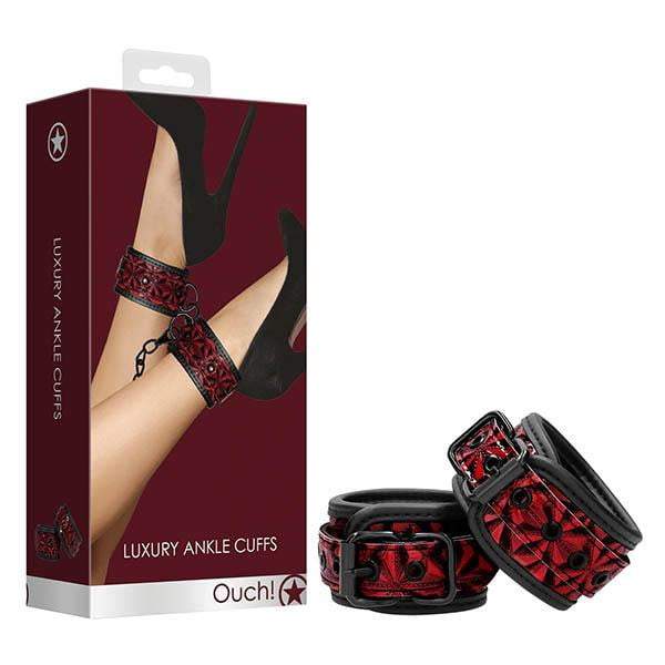 Ouch! Luxury Burgundy Ankle Cuff Restraints