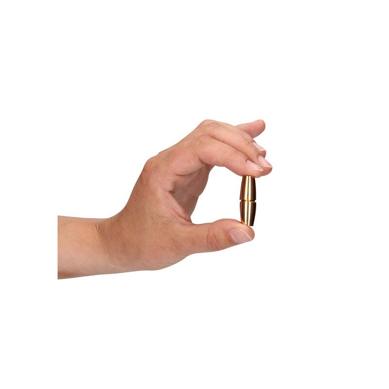 OUCH! Magnetic Sensual Cylinder Gold Nipple Clamps - Set of 2
