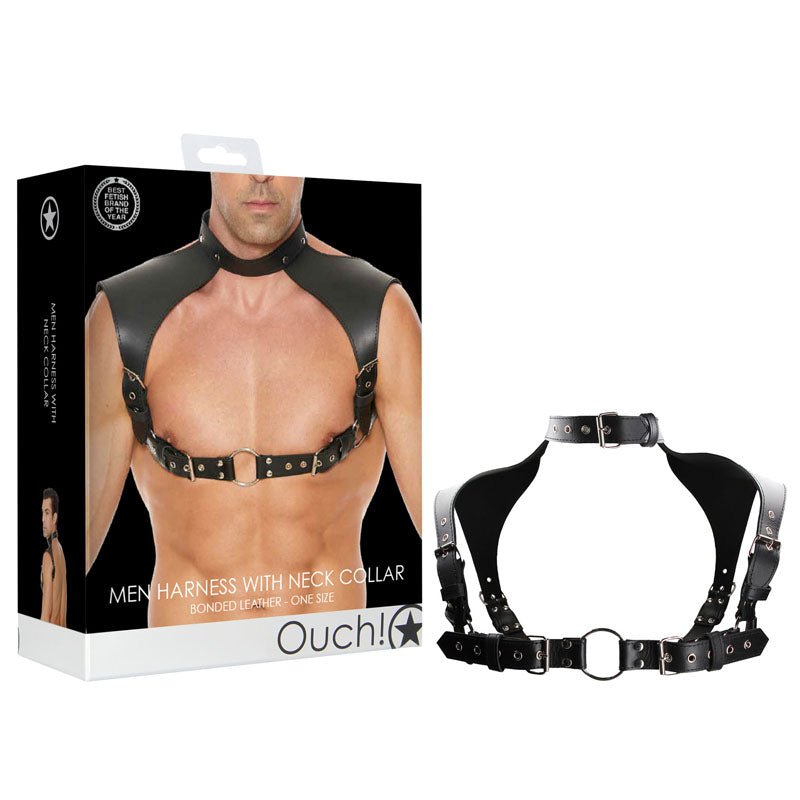 Ouch! Men Harness with Neck Collar