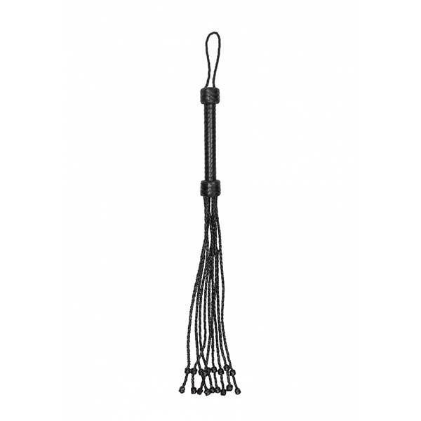 Ouch! Pain Short Leather BraidedBlack Leather Flogger Whip