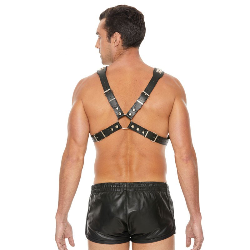 OUCH! Pyramid Stud Body Men's Harness - Black