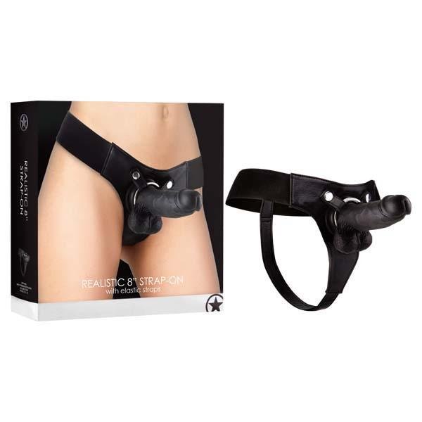 Ouch! Realistic 8 Inch Black Strap-On