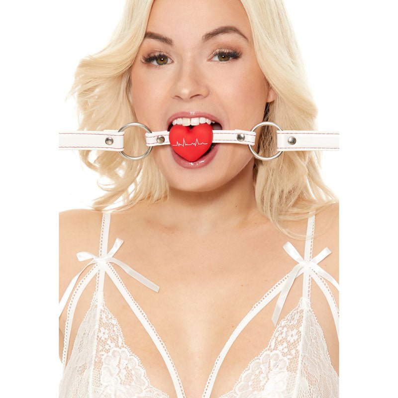 OUCH! Silicone Heart Gag - Nurse Theme 