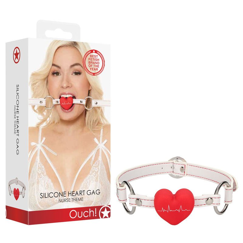 OUCH! Silicone Heart Gag - Nurse Theme 
