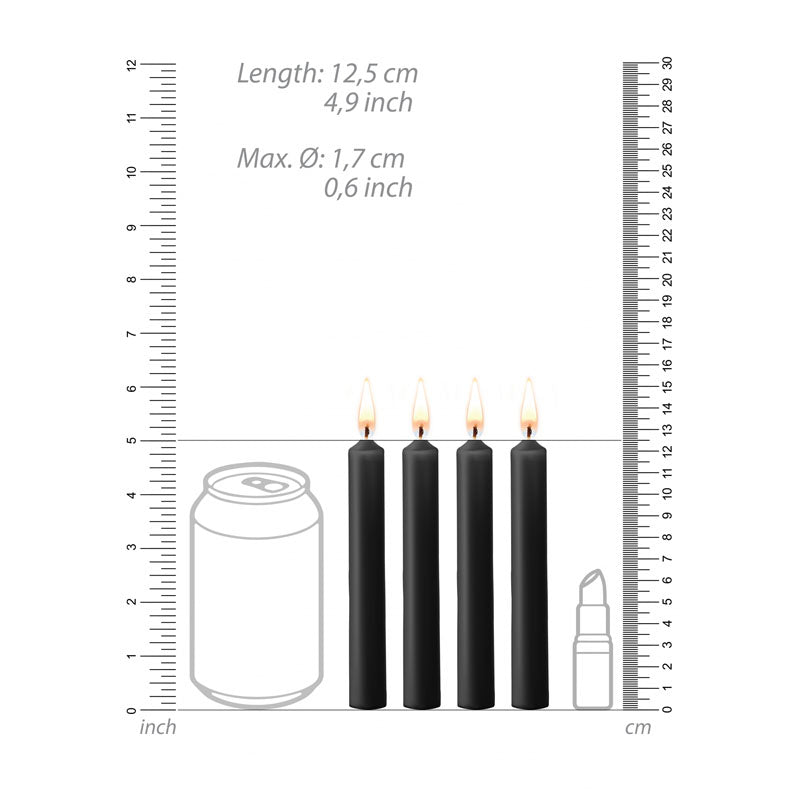 OUCH! Teasing Wax Candles - Black Drip Candles - 4 Pack