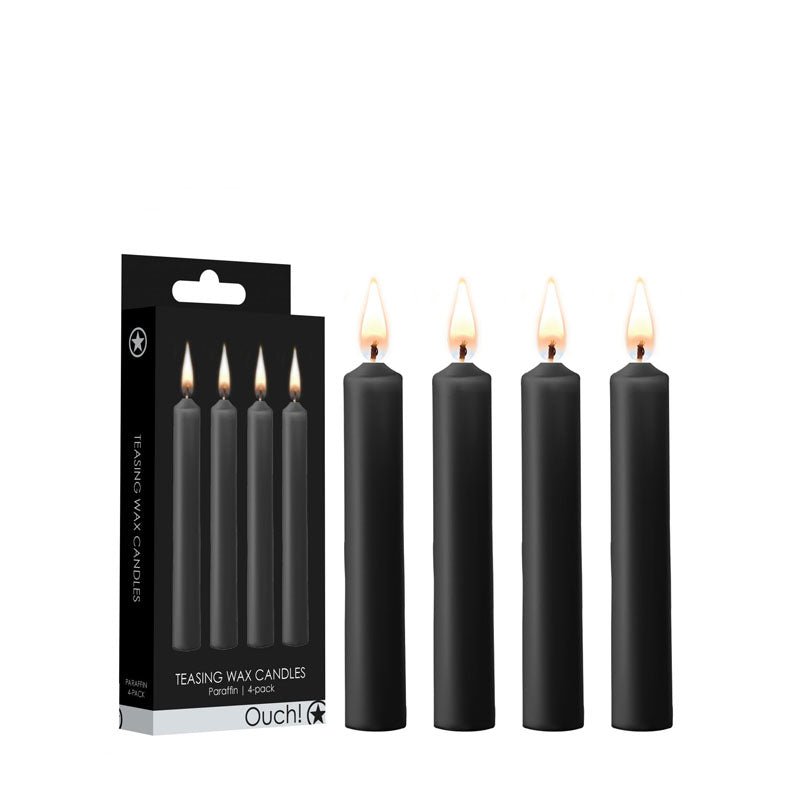 OUCH! Teasing Wax Candles - Black Drip Candles - 4 Pack