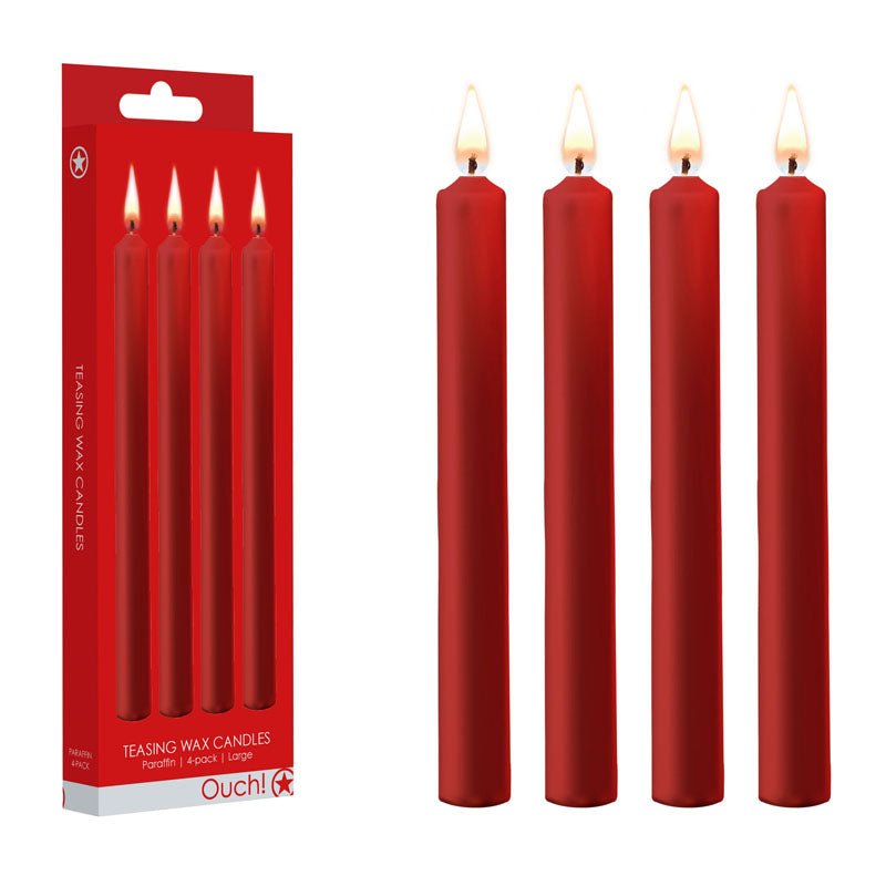 OUCH! Teasing Wax Large Red Drip Candles - 4 Pack