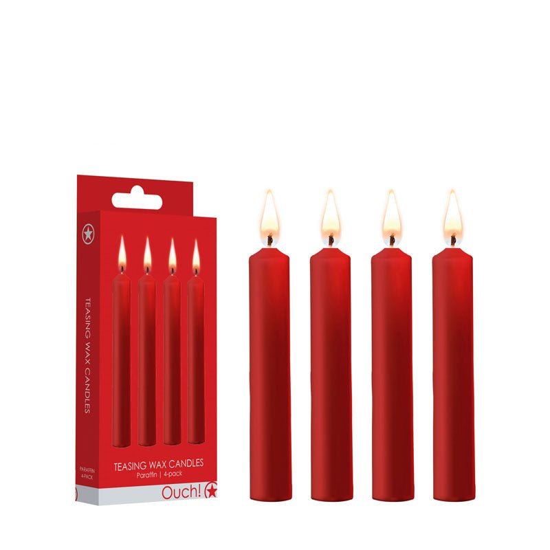 OUCH! Teasing Wax Red Drip Candles - 4 Pack