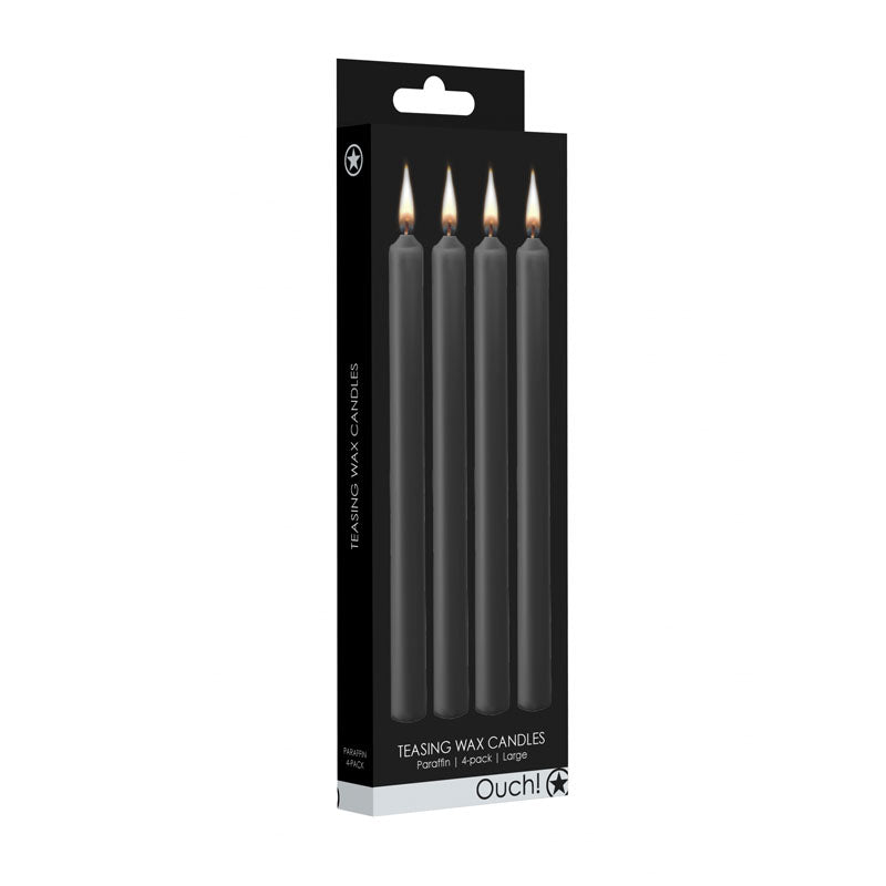 OUCH! Teasing Wax Candles Large Black Drip Candles - 4 Pack