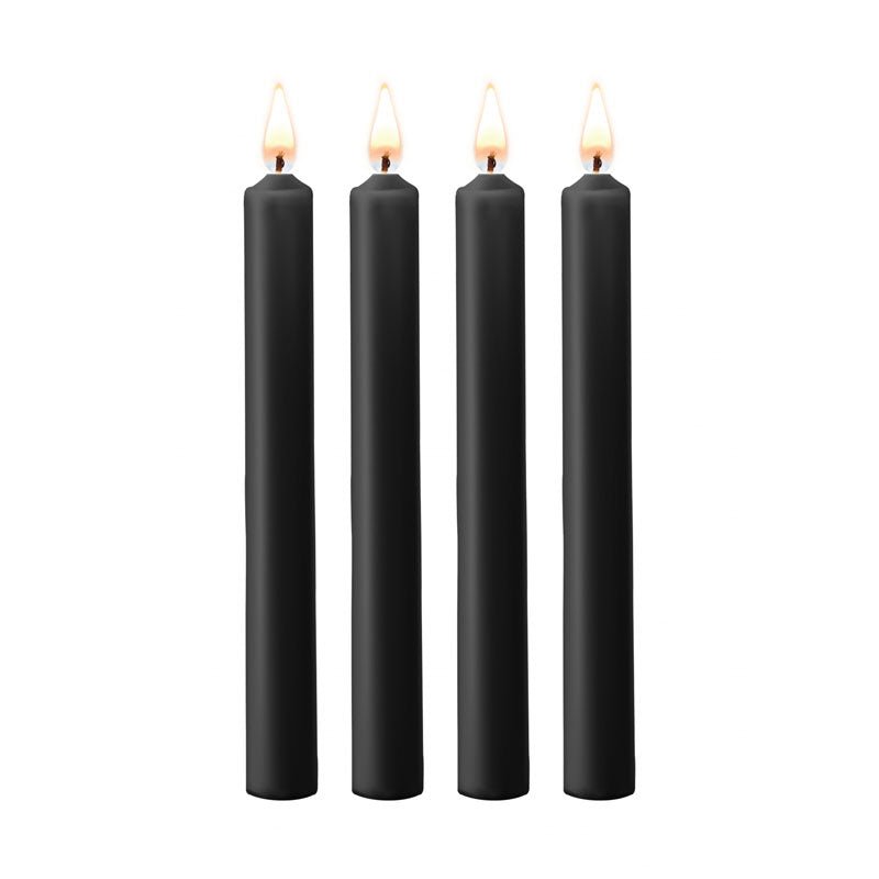 OUCH! Teasing Wax Candles Large Black Drip Candles - 4 Pack