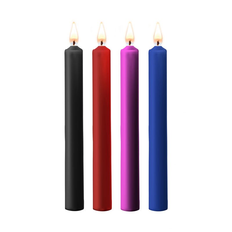 OUCH! Teasing Wax Large Mix-Coloured Drip Candles - 4 Pack
