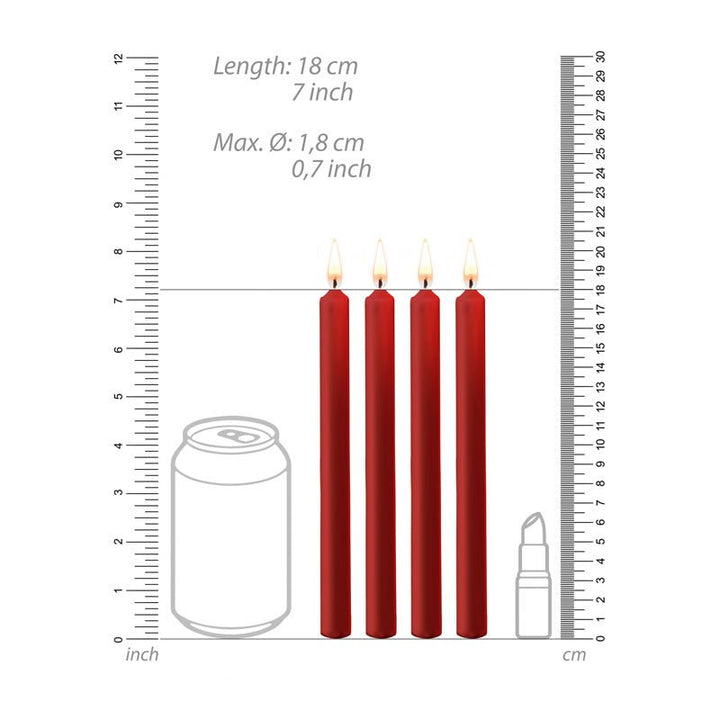 OUCH! Teasing Wax Large Red Drip Candles - 4 Pack