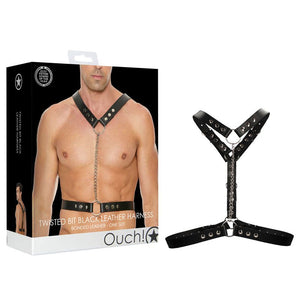 Ouch! Twisted Bit Black Leather Harness 