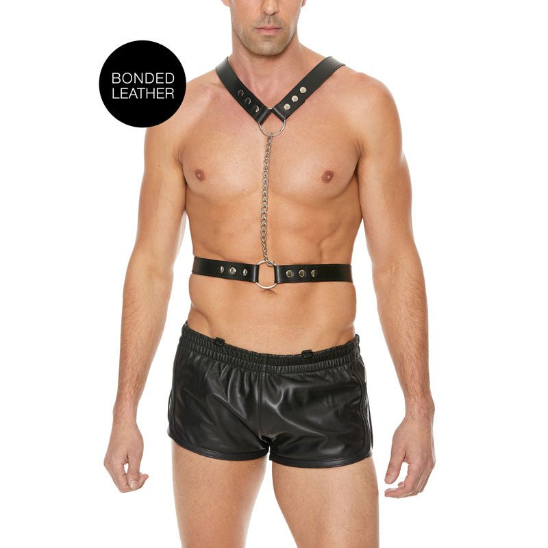 Ouch! Twisted Bit Black Leather Harness 