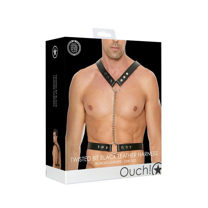 Ouch! Twisted Bit Black Leather Harness 