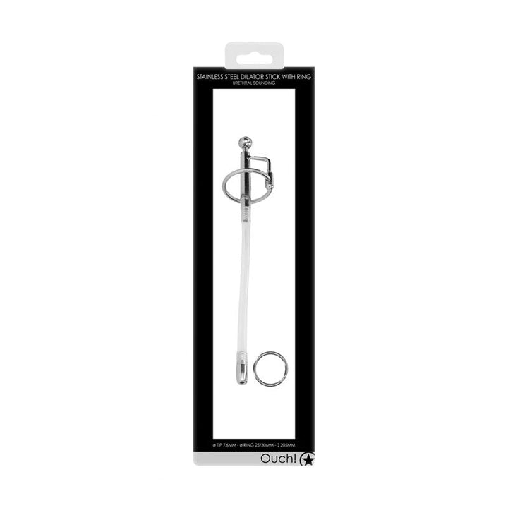 OUCH! Urethral Sounding - Stainless Steel/Plastic 18.5cm Dilator Stick