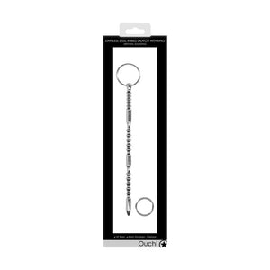 OUCH! Urethral Sounding Ribbed -  Stainless Steel 24cm Dilator with Ring