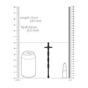 OUCH! Urethral Sounding - Silicone - Black 24cm Pin